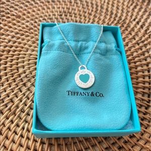 Return to Tiffany Round Tag with Blue Heart Necklace
